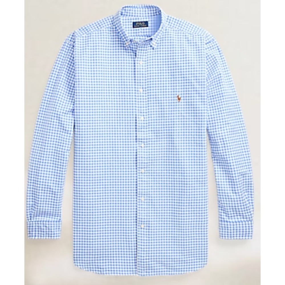 Polo Ralph Lauren Blue Checkered Long Sleeve Button Down Men's Size 4XLT NWT